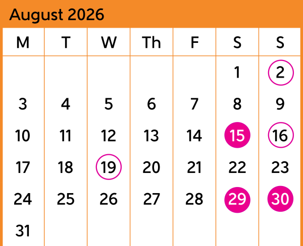 HVL Calendar Aug