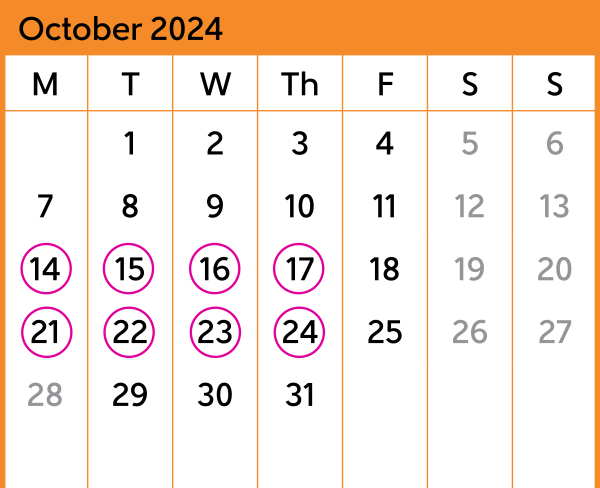 Bus replacement calendar for Melling line