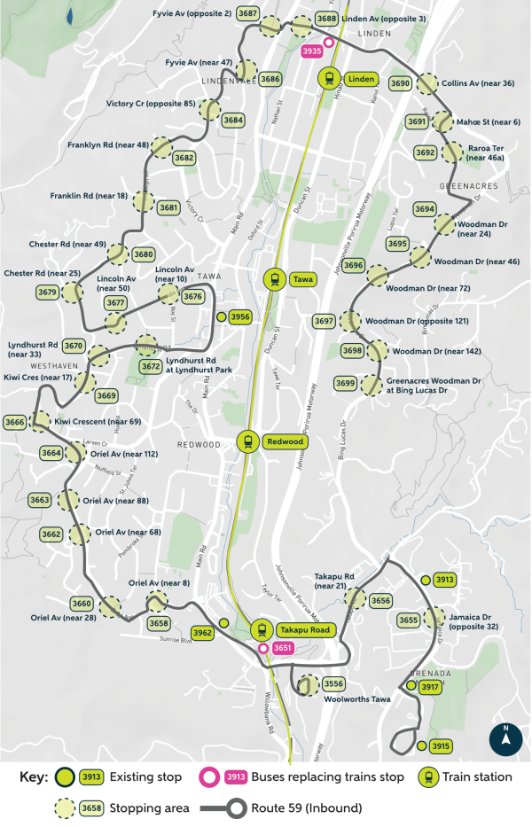 Rout 59 Inbound map