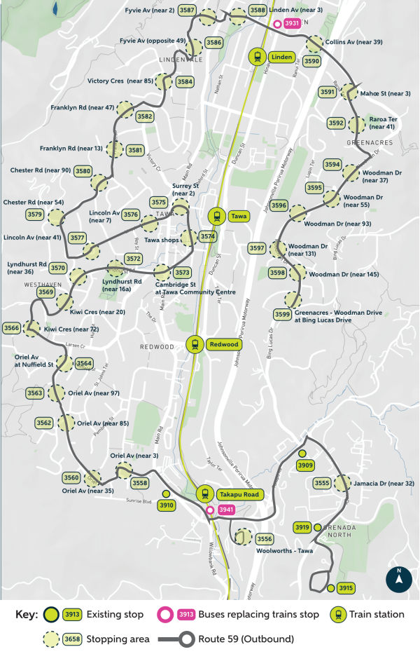 Rout 59 Outbound map